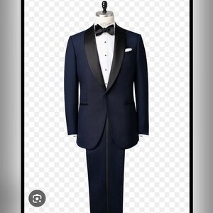 Never Worn Loro Piana Italy Knot Standard Midnight Blue and Black Tuxedo